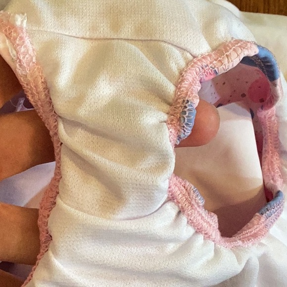 Disney Minnie Mouse pink sparkly floral long sleeve ruffled one piece swimsuit - Picture 10 of 16